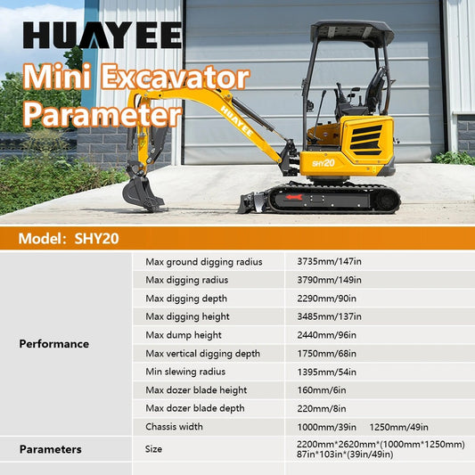 Huayee SHY-20 Mini Excavator