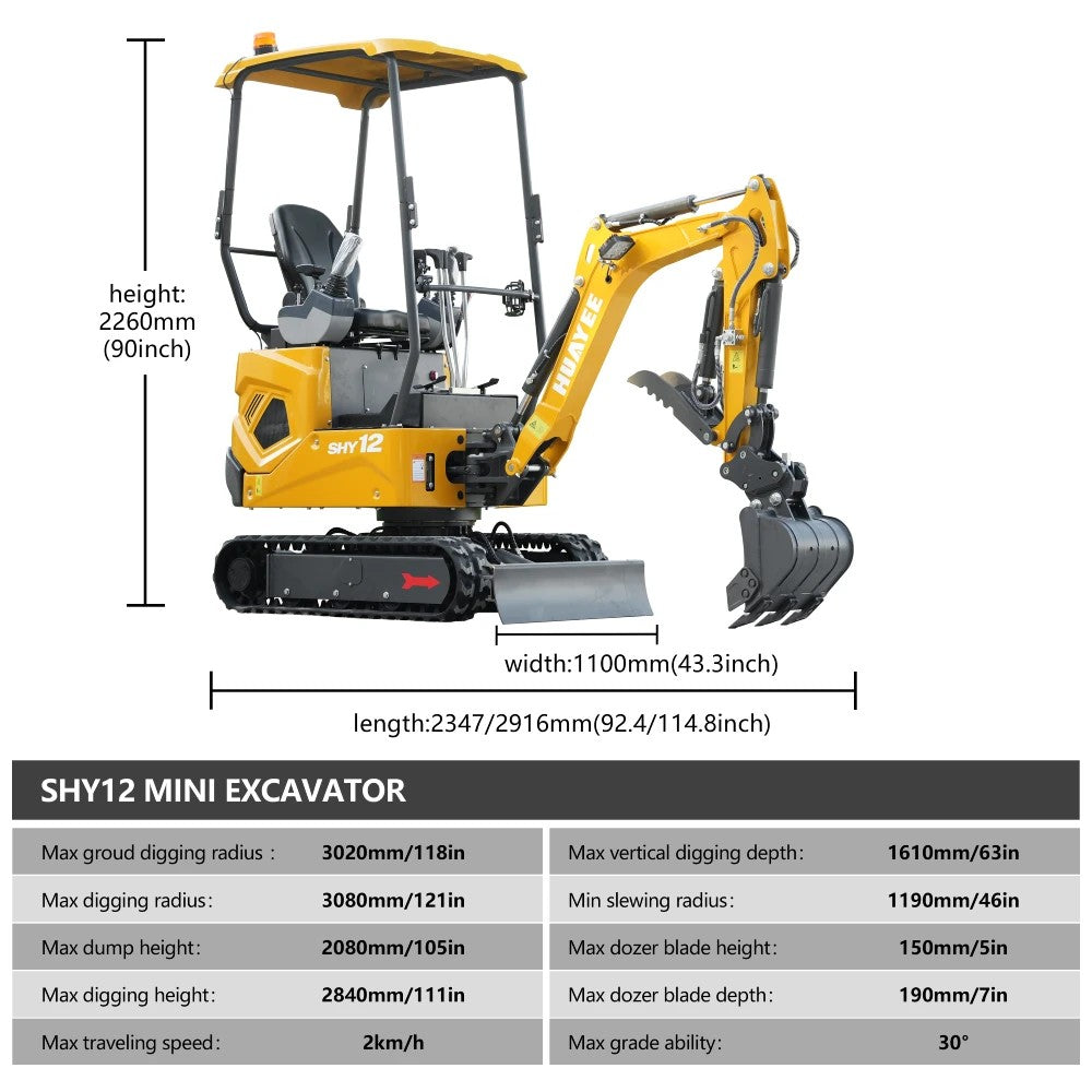 Huayee SHY-12 Mini Excavator