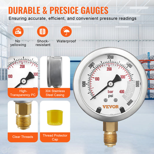 Hydraulic Pressure Test Kit – 5 Gauges, 13 Couplings, 14 Tees + Carrying Case