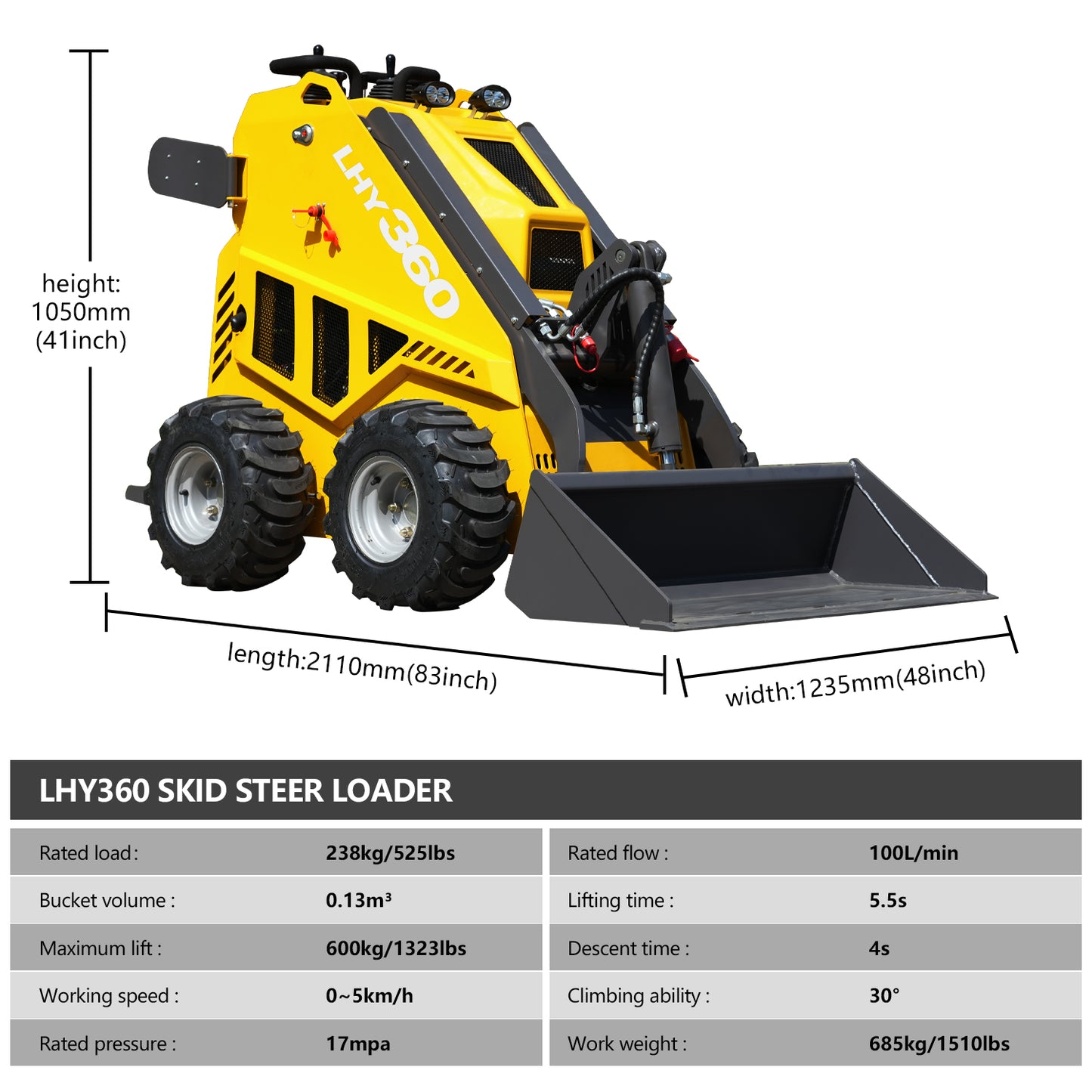 Huayee LHY 360 Mini Skid Steer